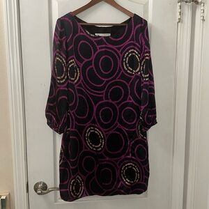 Trina Turk Geometric Silk Dress Circle Print